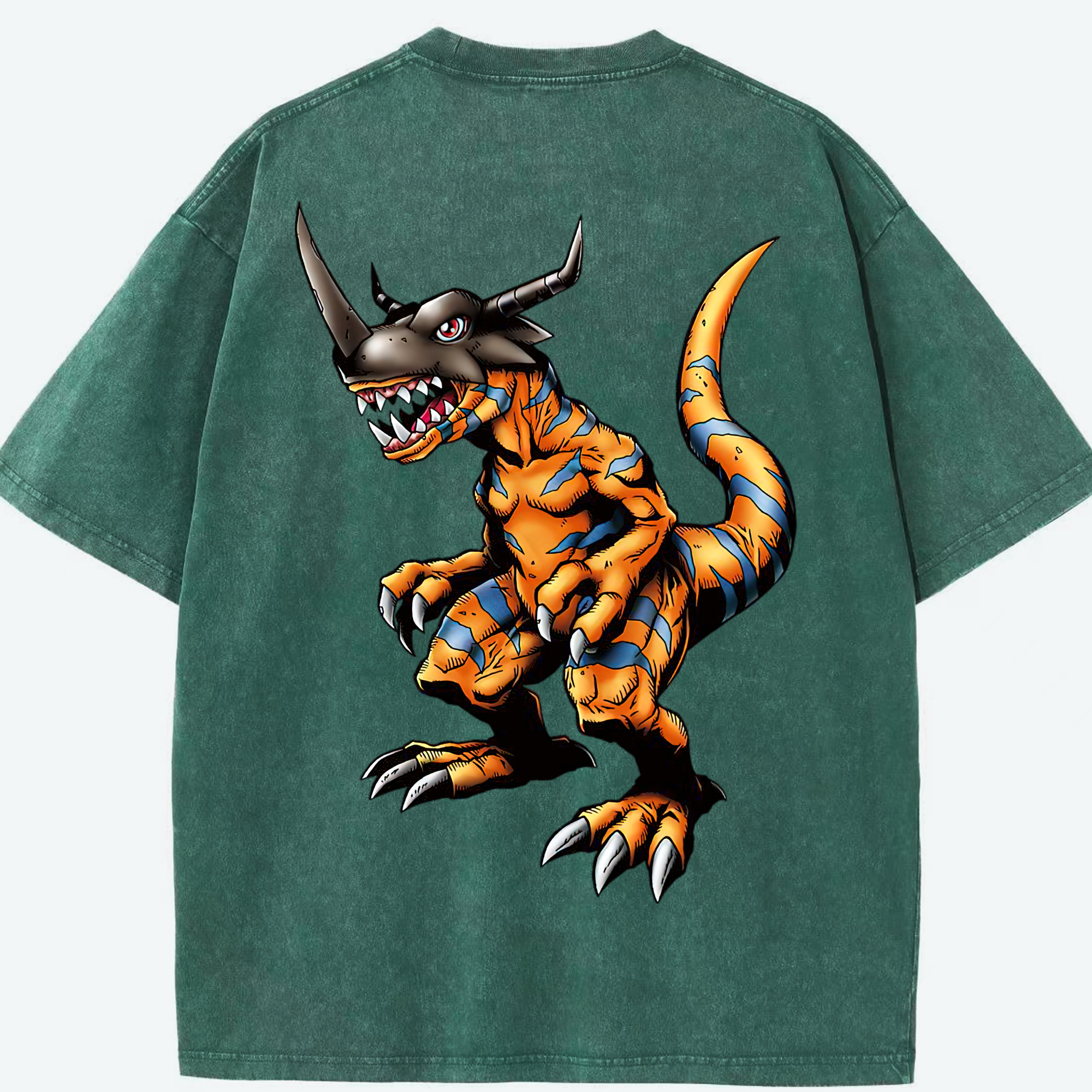 （画像用） Digimon デジタルモンスター/デジモン 綿100% ヴィンテージ風 半袖Tシャツ（背面プリント）